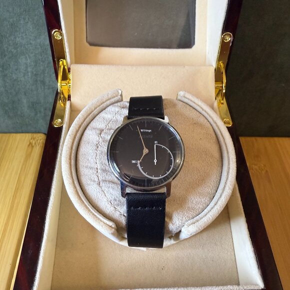Withings Activité Steel Black Analog Smart Watch + Activity Tracker, 36mm - Picture 1 of 5